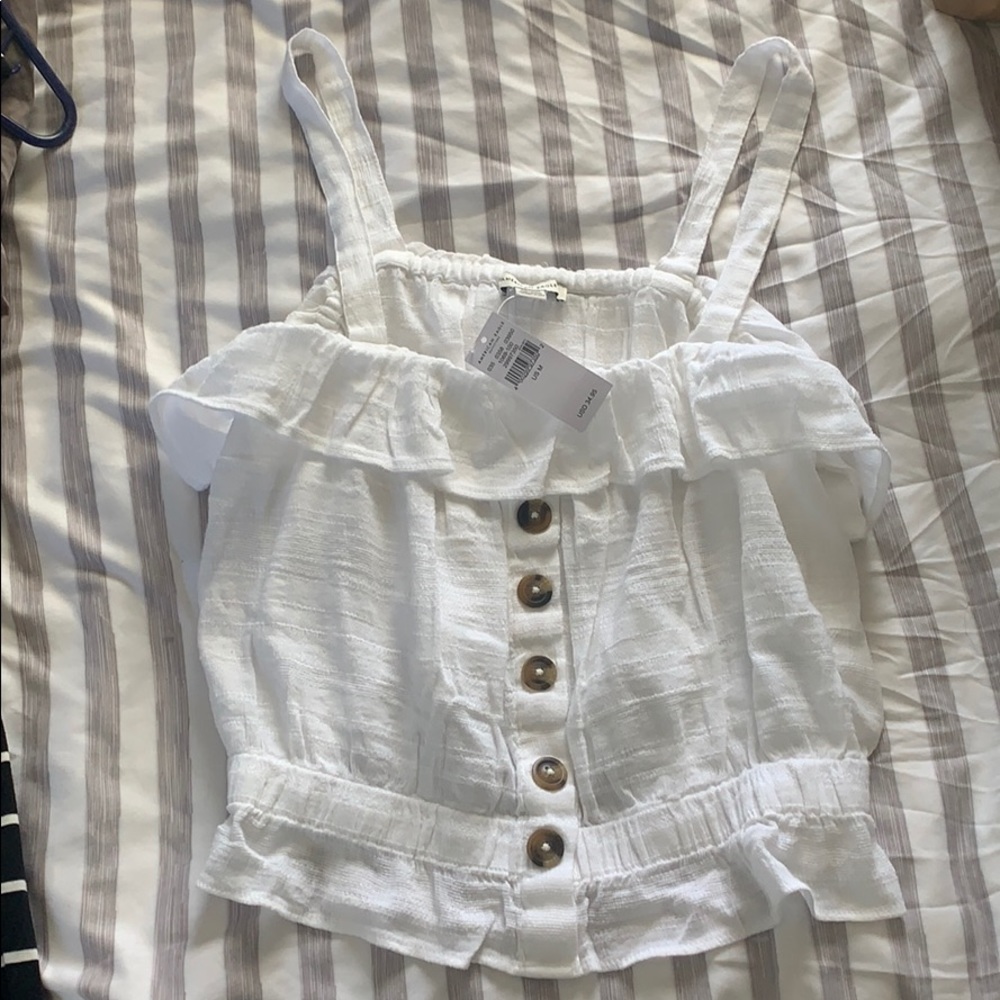 cute white strapped top